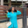 Aqua Blue Shirt With Shorts Set