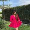 Pink Tiered Short Dress