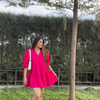 Pink Tiered Short Dress